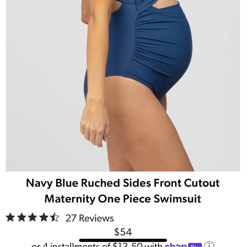 COPY - Pink Blush Maternity One Piece Swim - Picture 2 of 5